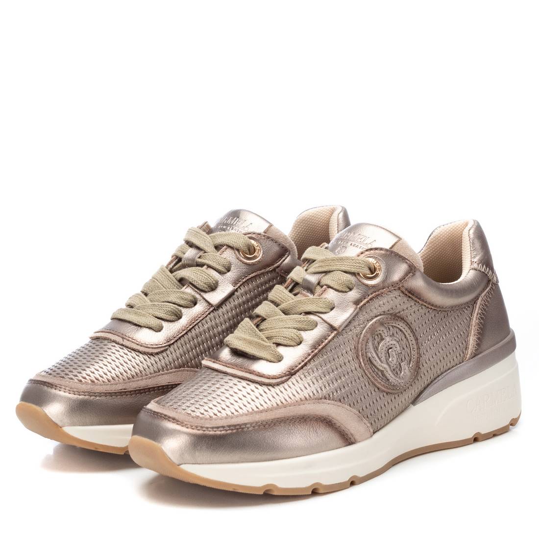 Carmela 16142001 basket cuir gris lacets