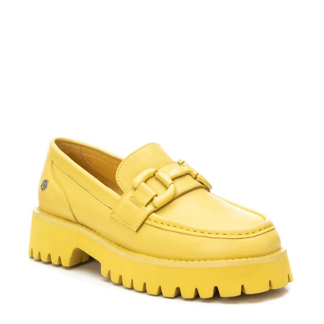 Carmela 16068902 mocassin cuir jaune plat