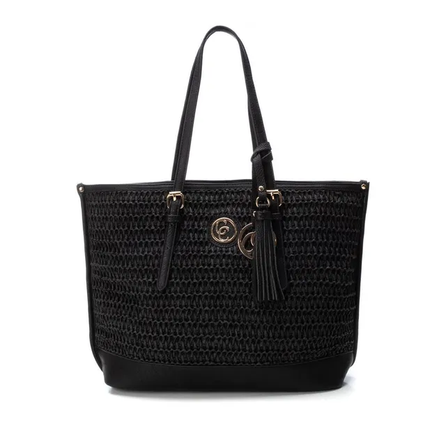 Carmela 18613001 sac épaule rafia noir 30x37cm
