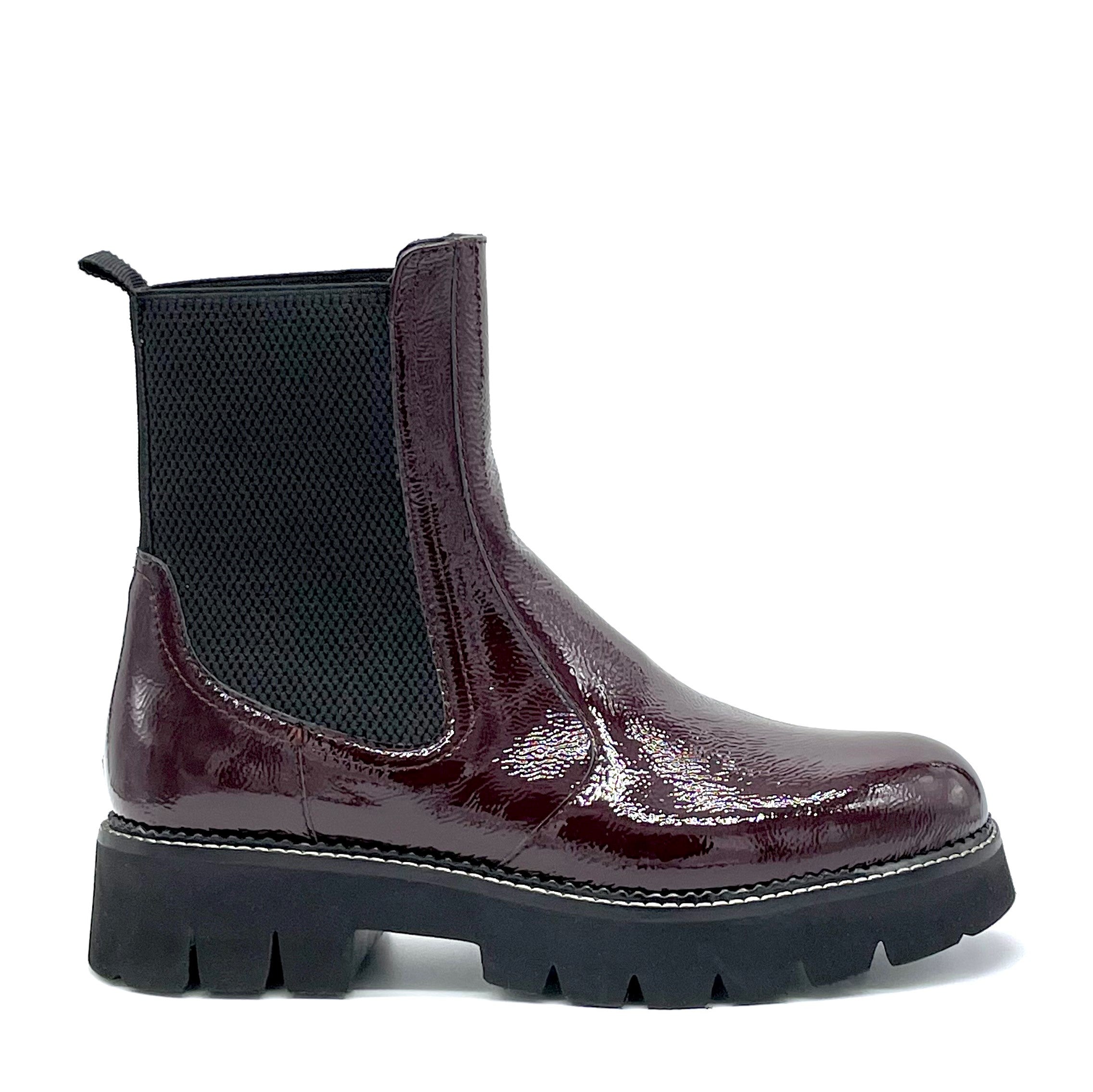 Elata 51535_2 boots beatle vernis bordeaux talon 4 cm