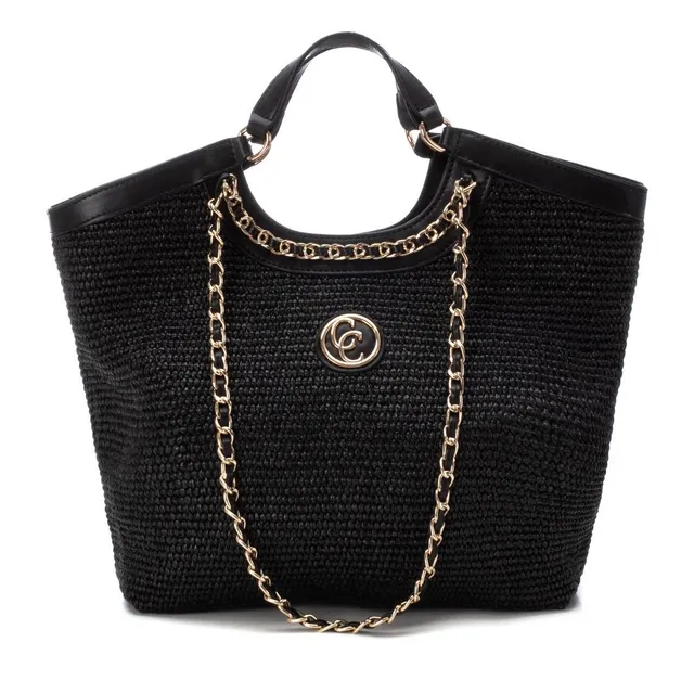 Carmela 18607703 sac rafia noir grande taille unique