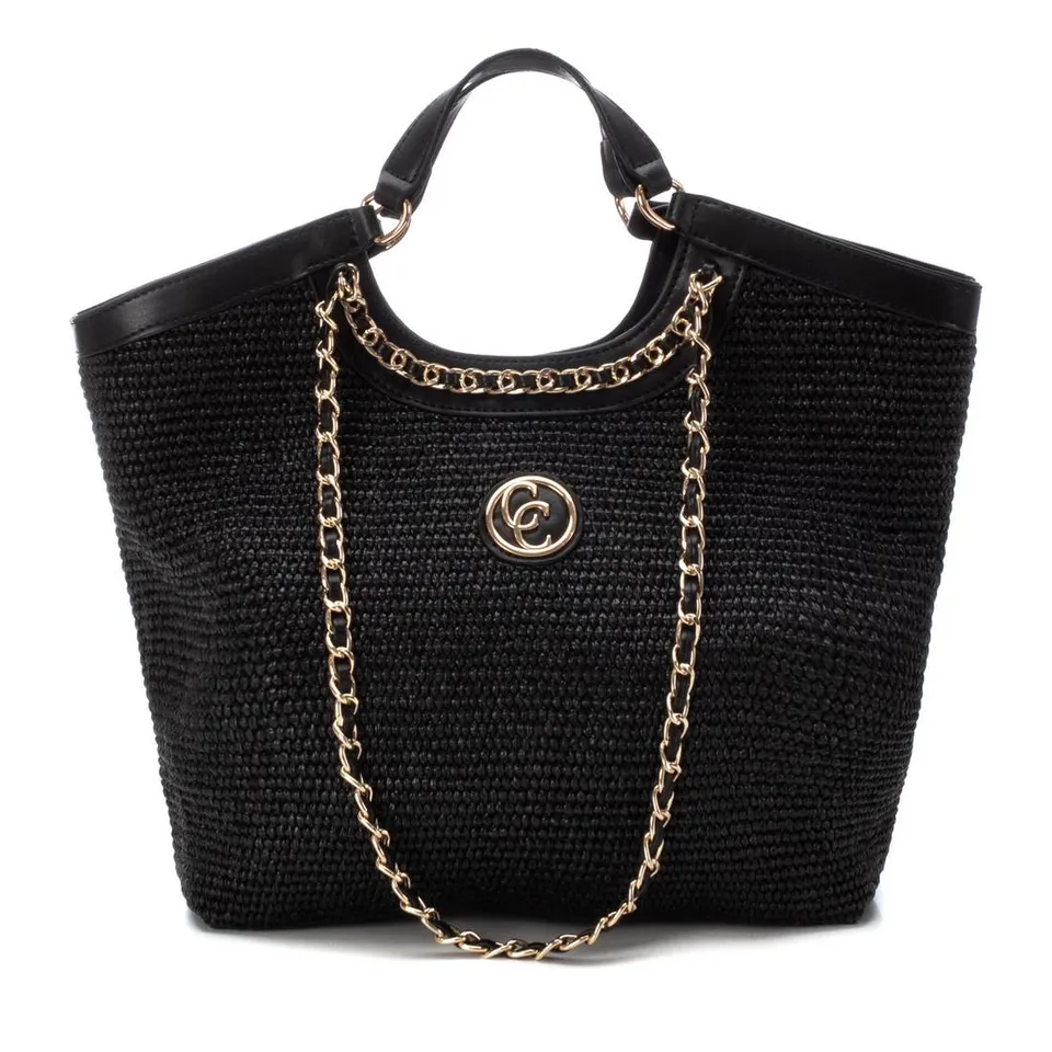 Carmela 18607703 sac rafia noir grande taille unique