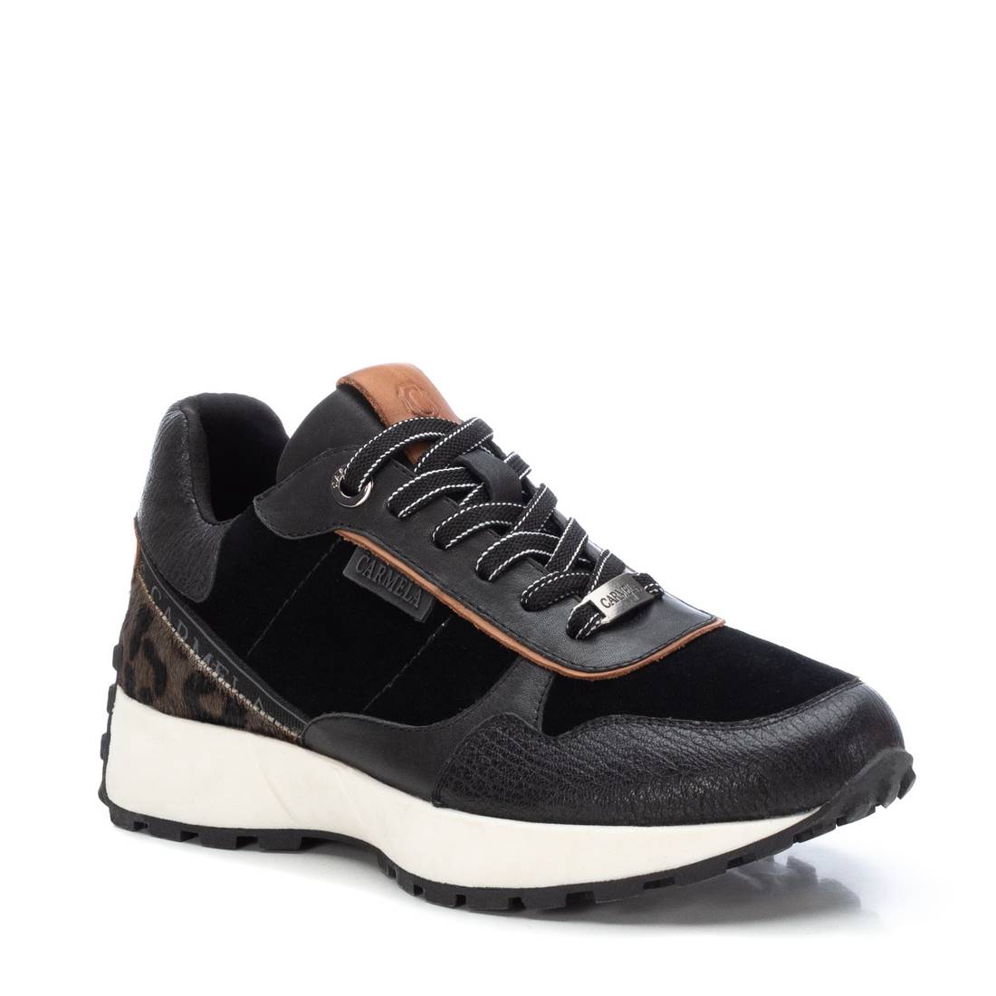 Carmela 16086201 baskets femme noires cuir suède