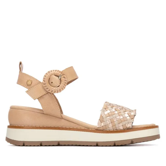 Carmela 16315505 sandale femme cuir beige tressé