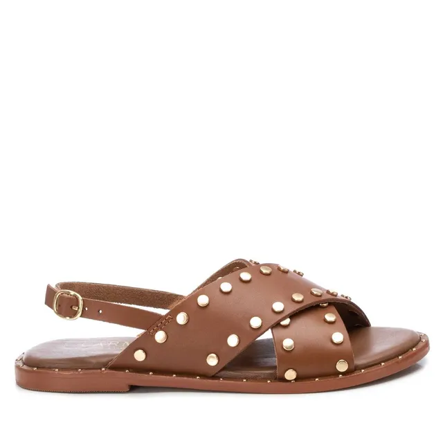 Carmela 16074102 sandale cuir marron boucle cloutée