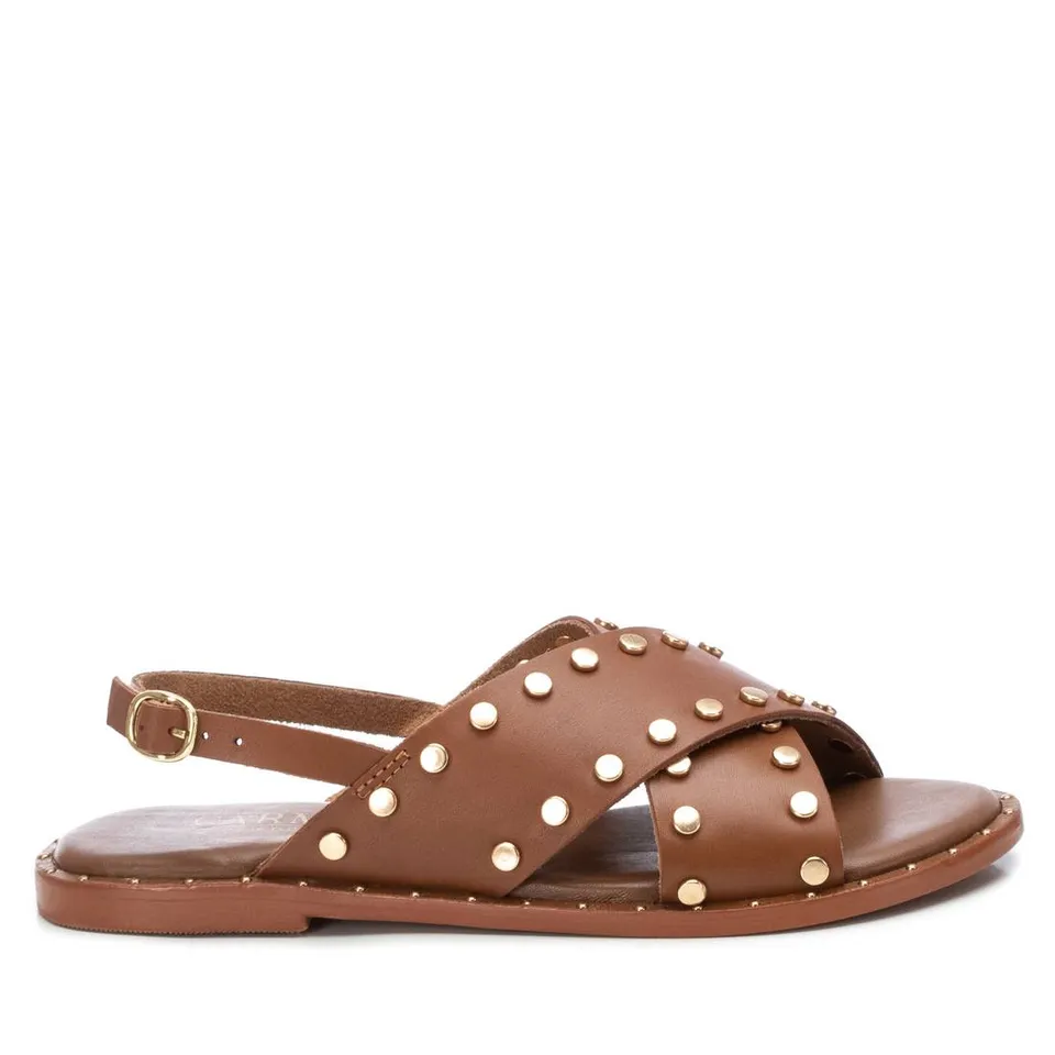 Carmela 16074102 sandale cuir marron boucle cloutée