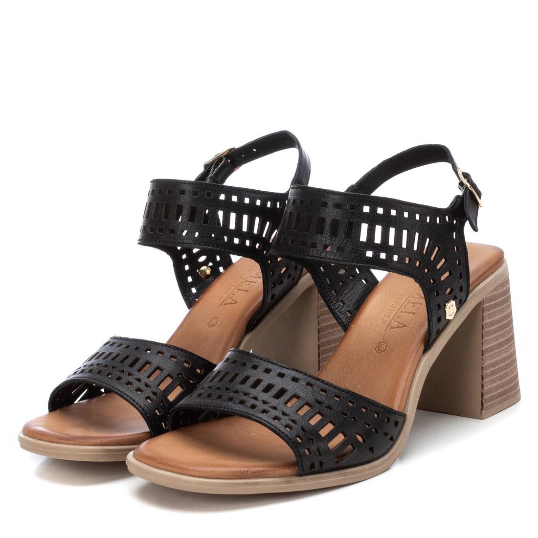 Carmela 16079202 sandales cuir noir talon 8 cm