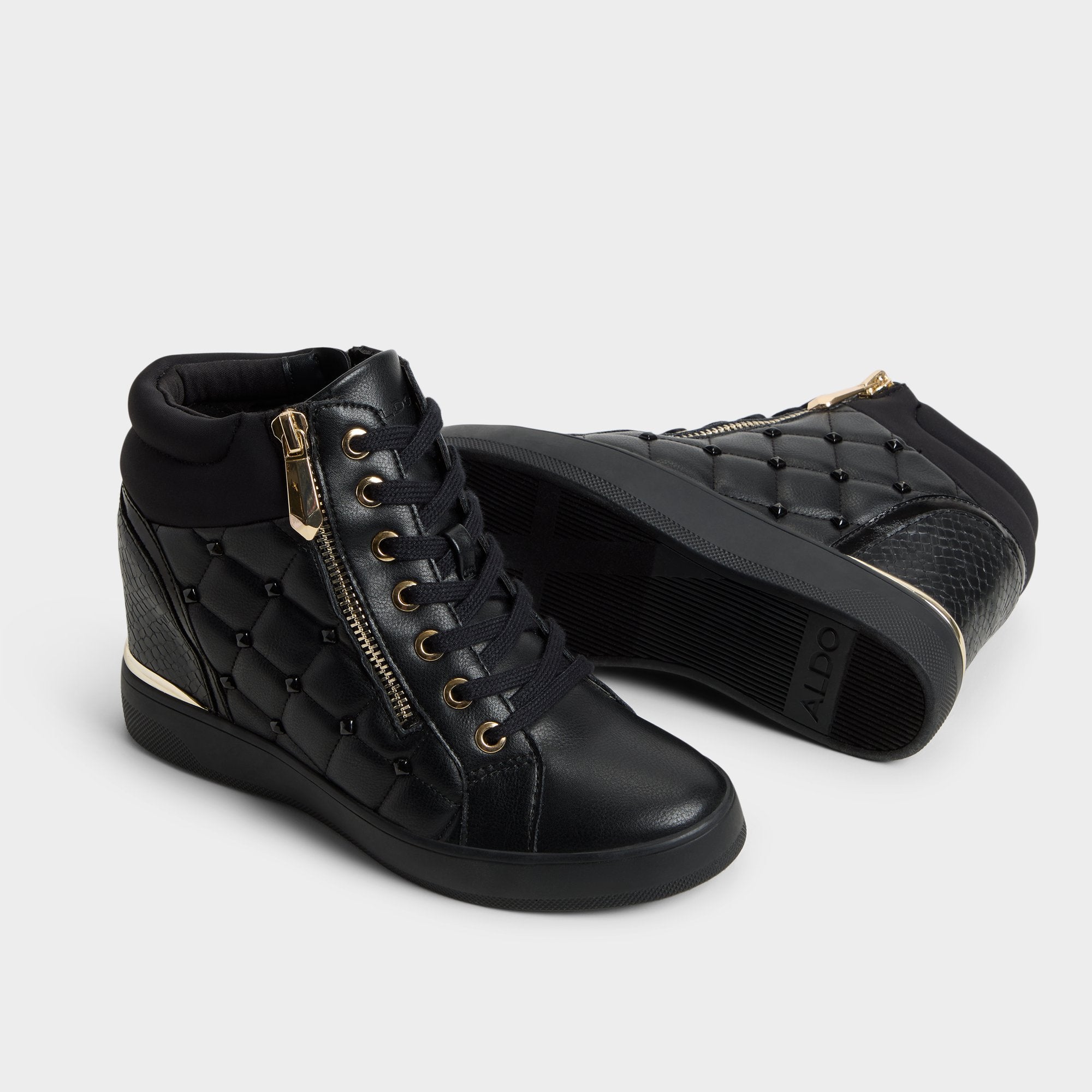 Aldo Ailannah baskets compensées femme cloutées