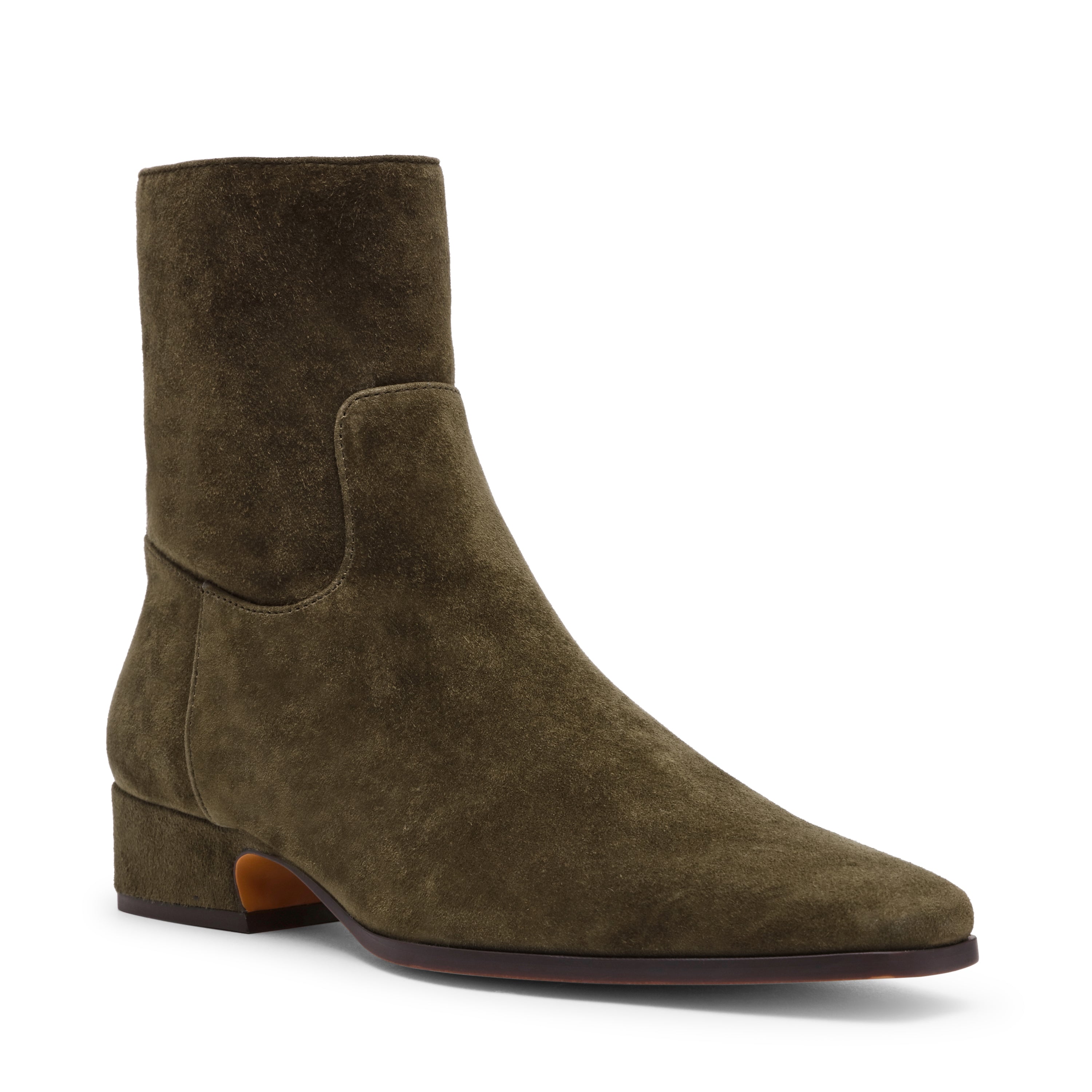 Steve Madden Dusty Bottines Daim Olive Zip Talon 3 cm