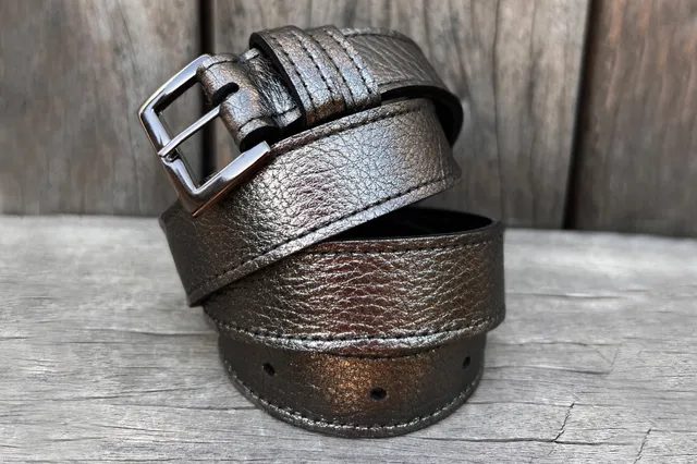 Coralie Masson Manon ceinture cuir graphite 2,8 cm