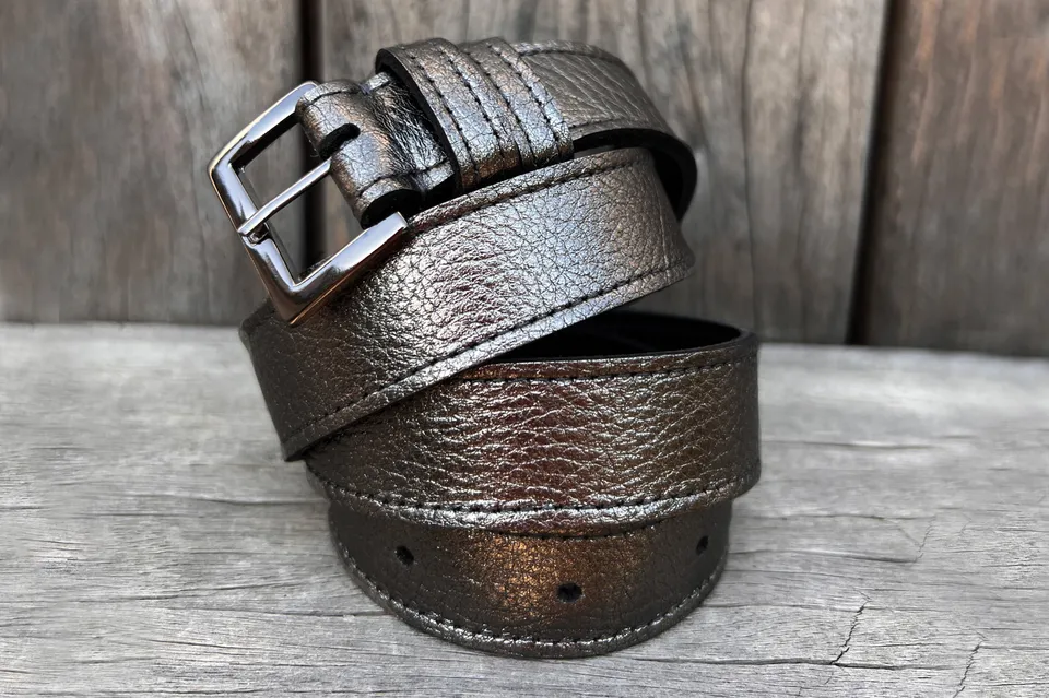 Coralie Masson Manon ceinture cuir graphite 2,8 cm