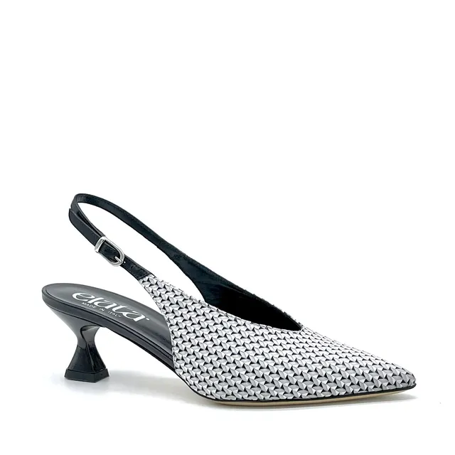 Elata 16155 slingbacks cuir noir talon 5,5 cm