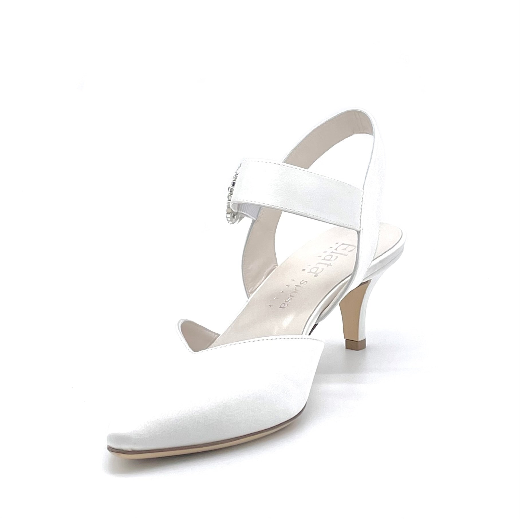 ELATA S2906-1 slingback soie blanche talon 5,5