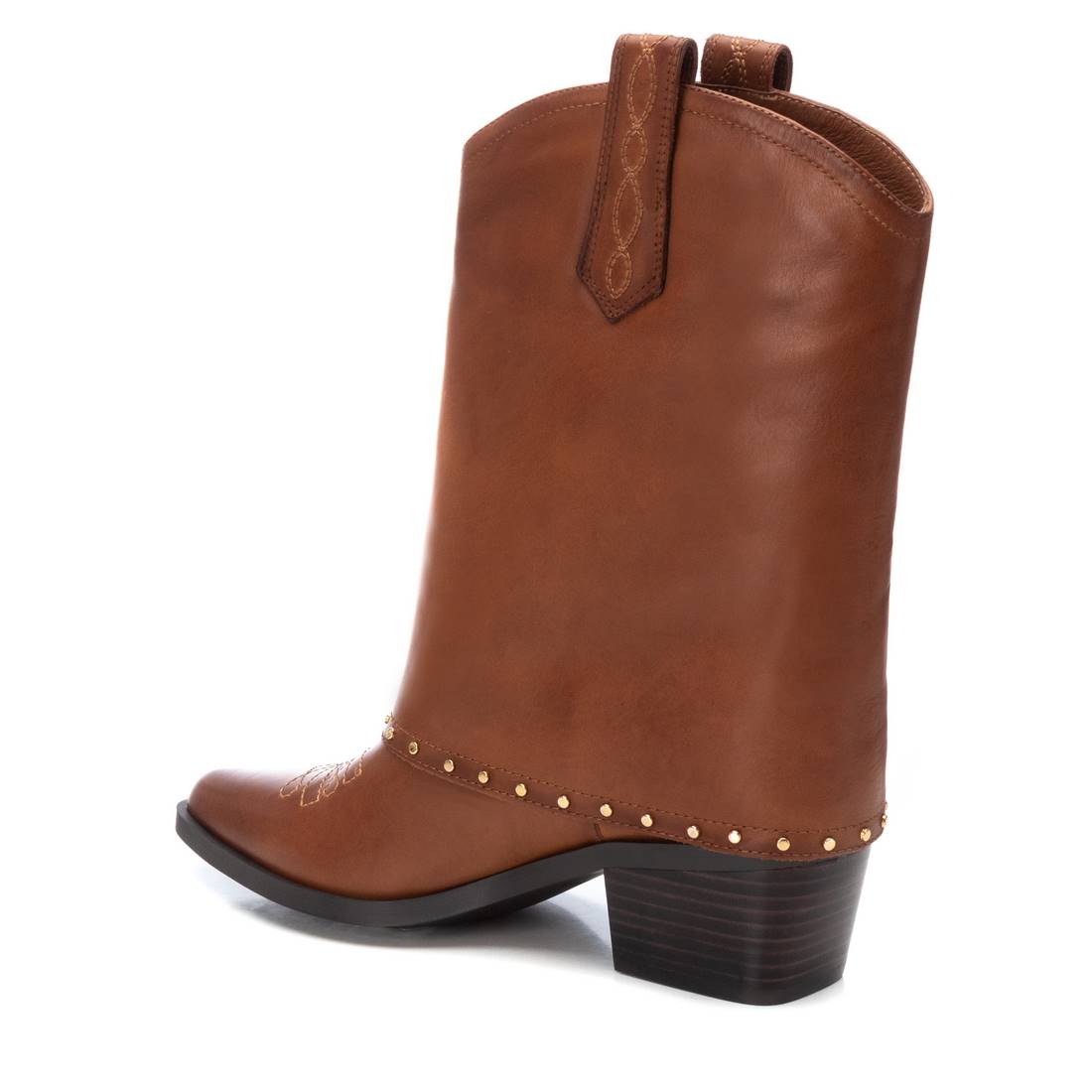 Carmela 16196103 bottine cuir marron style cowboy
