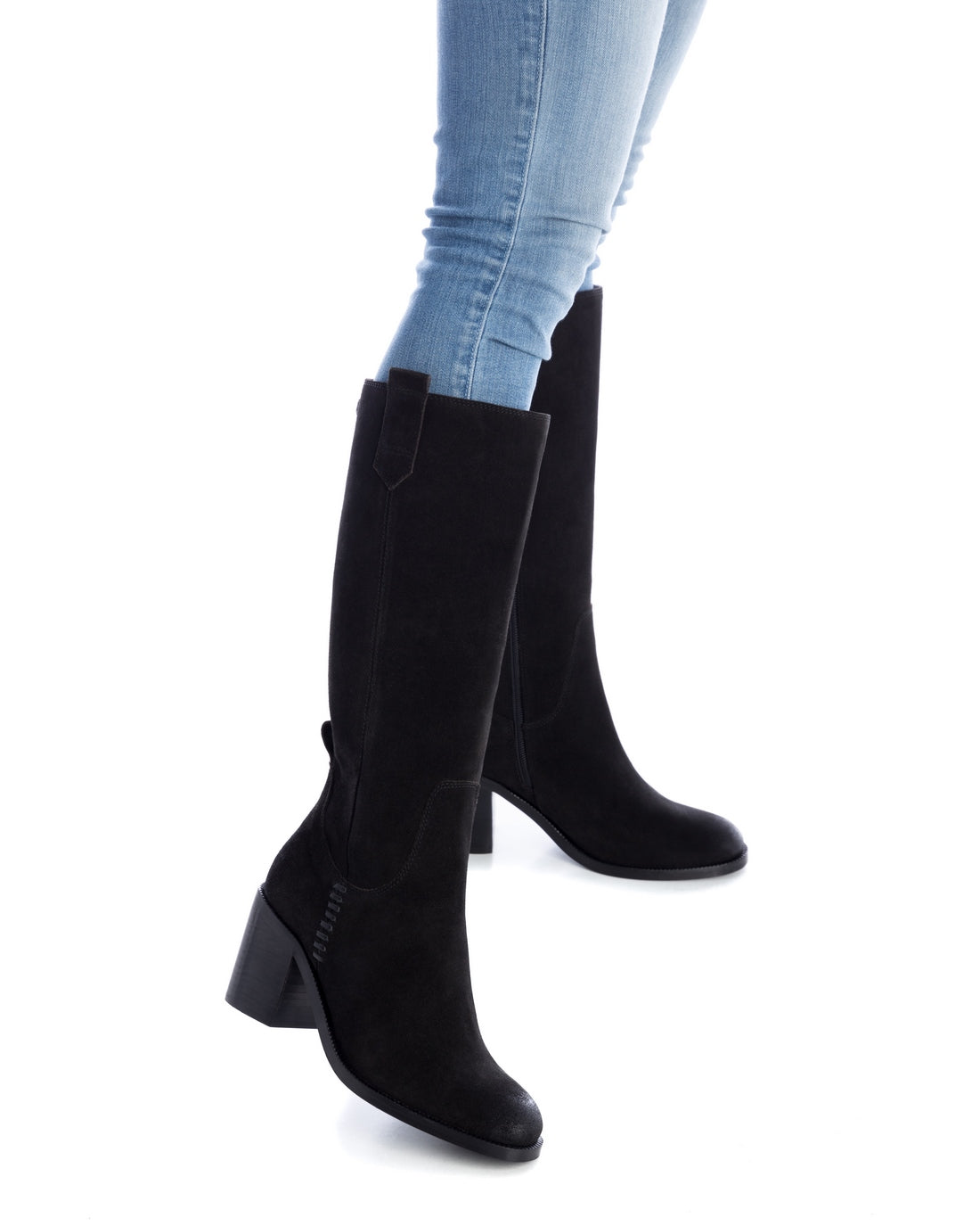 Carmela 16005901 bottes cuir noir talon 7 cm