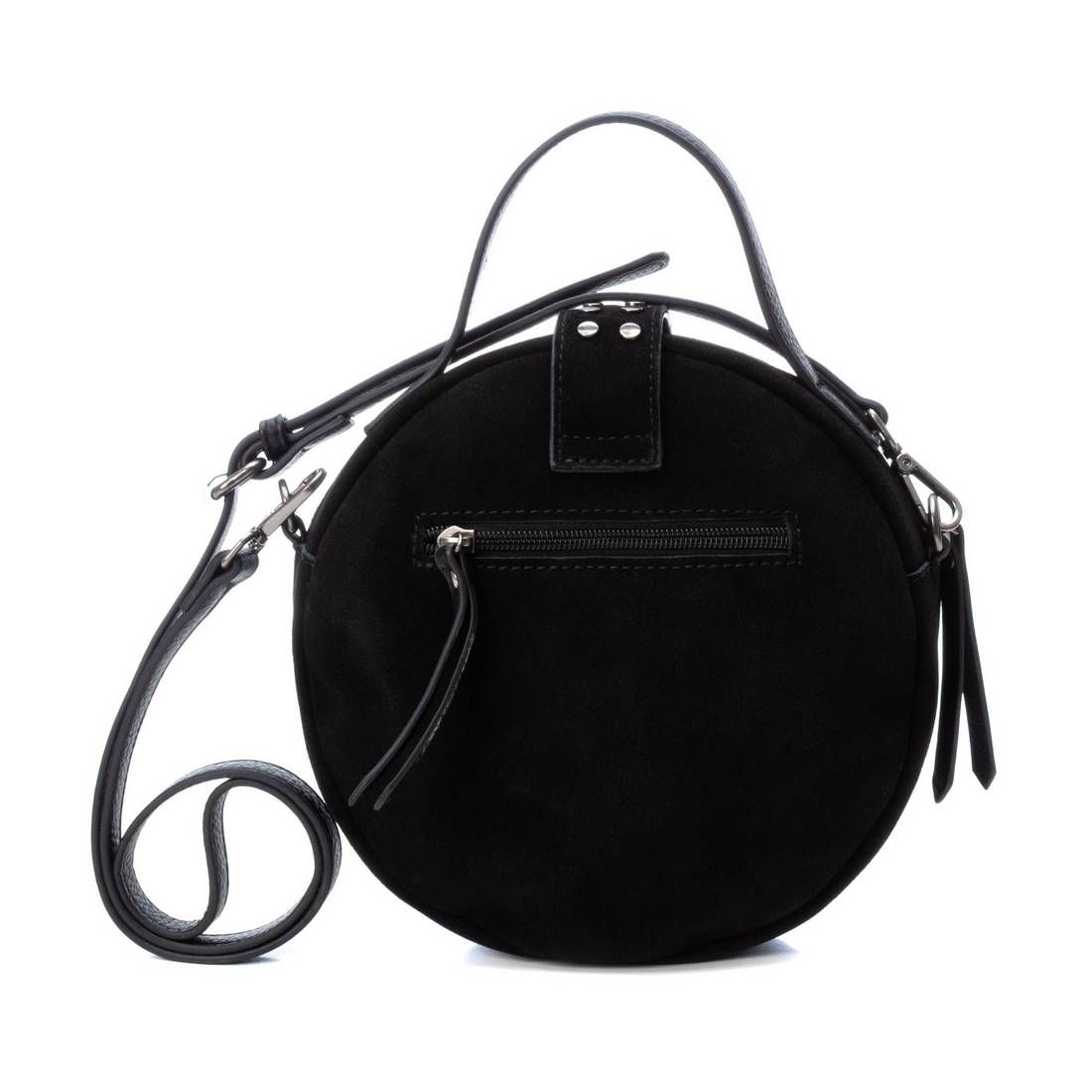 Carmela 18601201 sac rond noir cuir bandoulière