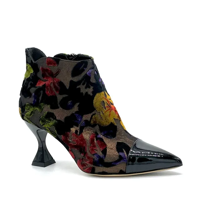 ELATA 53553 bottine velours noir talon 7,5 cm