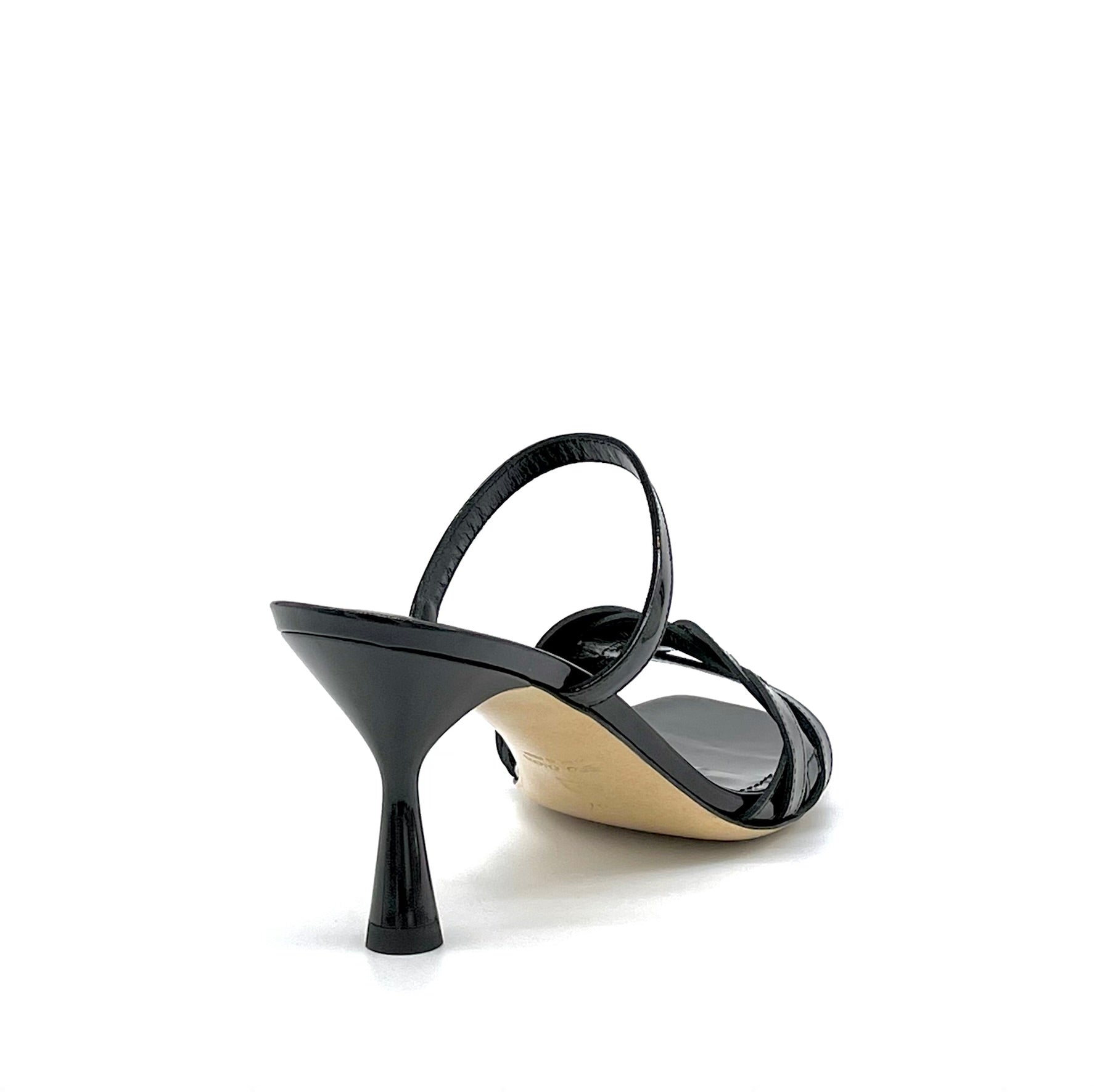 ELATA 12120 mule vernis noir tressé talon 7,5 cm 39