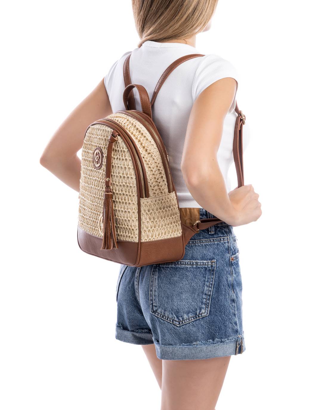 Carmela 18612901 sac à dos raphia beige été