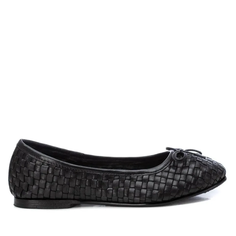 Carmela 16163903 ballerine femme noir cuir tressé