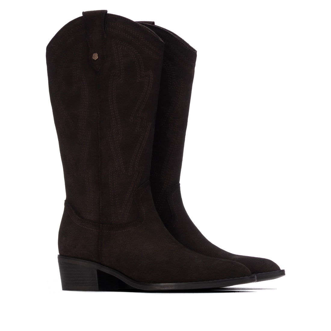 Carmela 16438101 botte marron suède talon bas