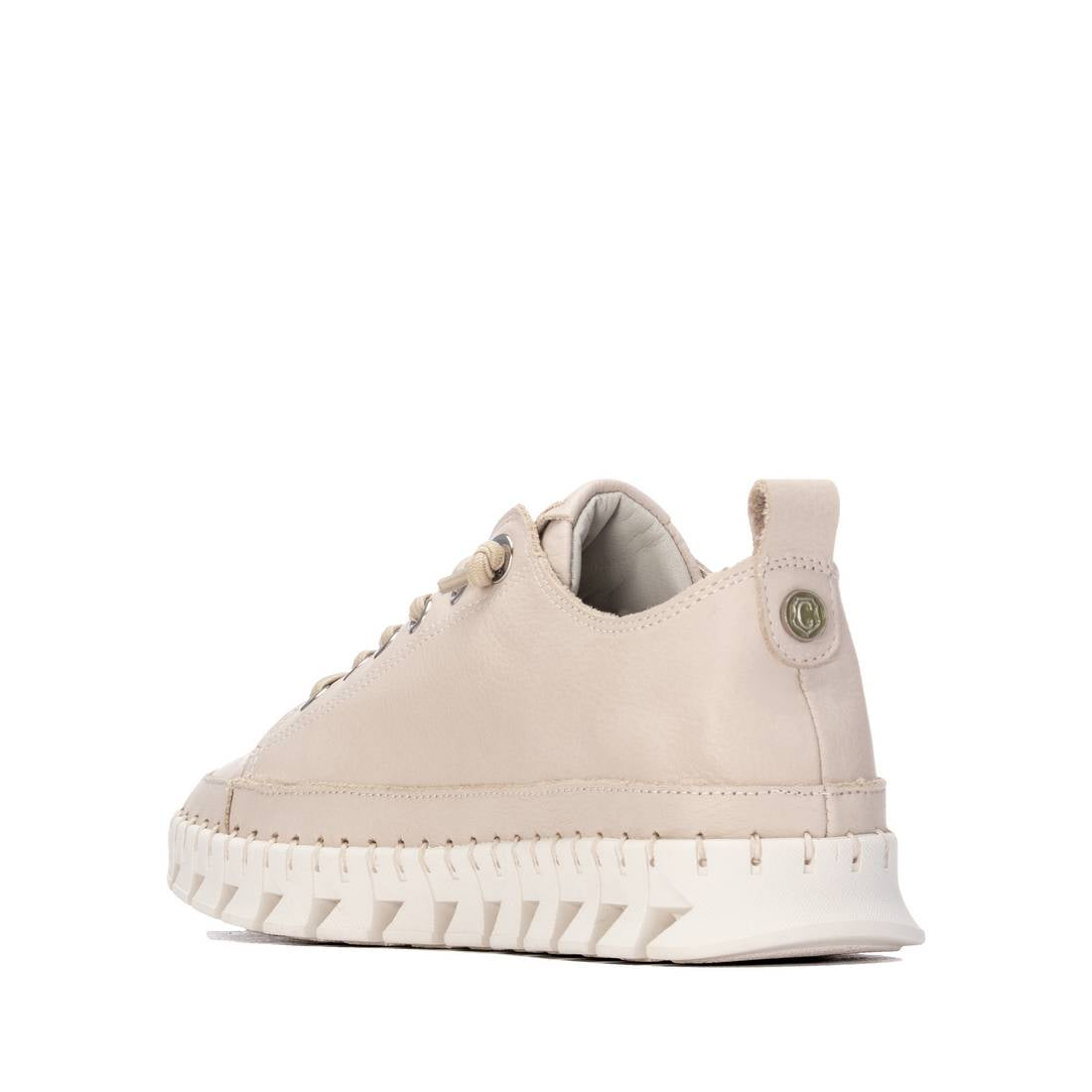 Carmela 16310502 baskets femme beiges cuir à lacets