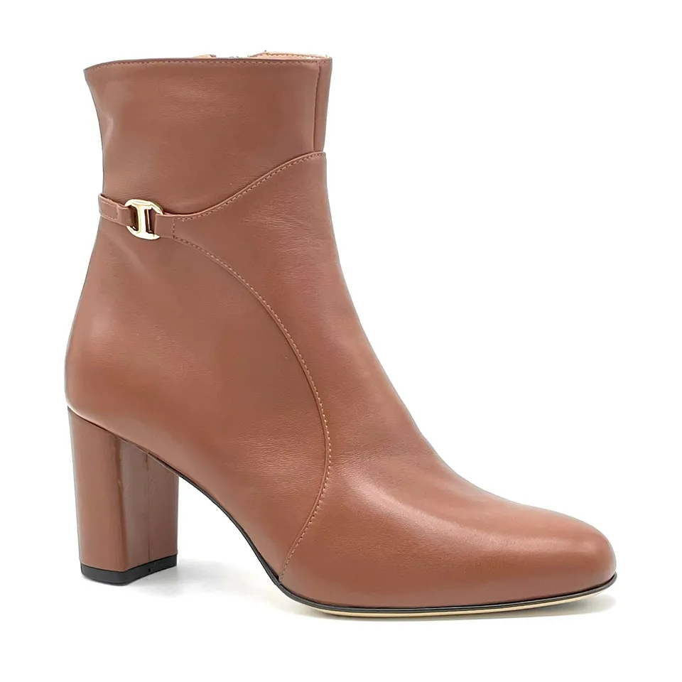 Elata 56537 bottines cuir cognac talon 7,5 cm