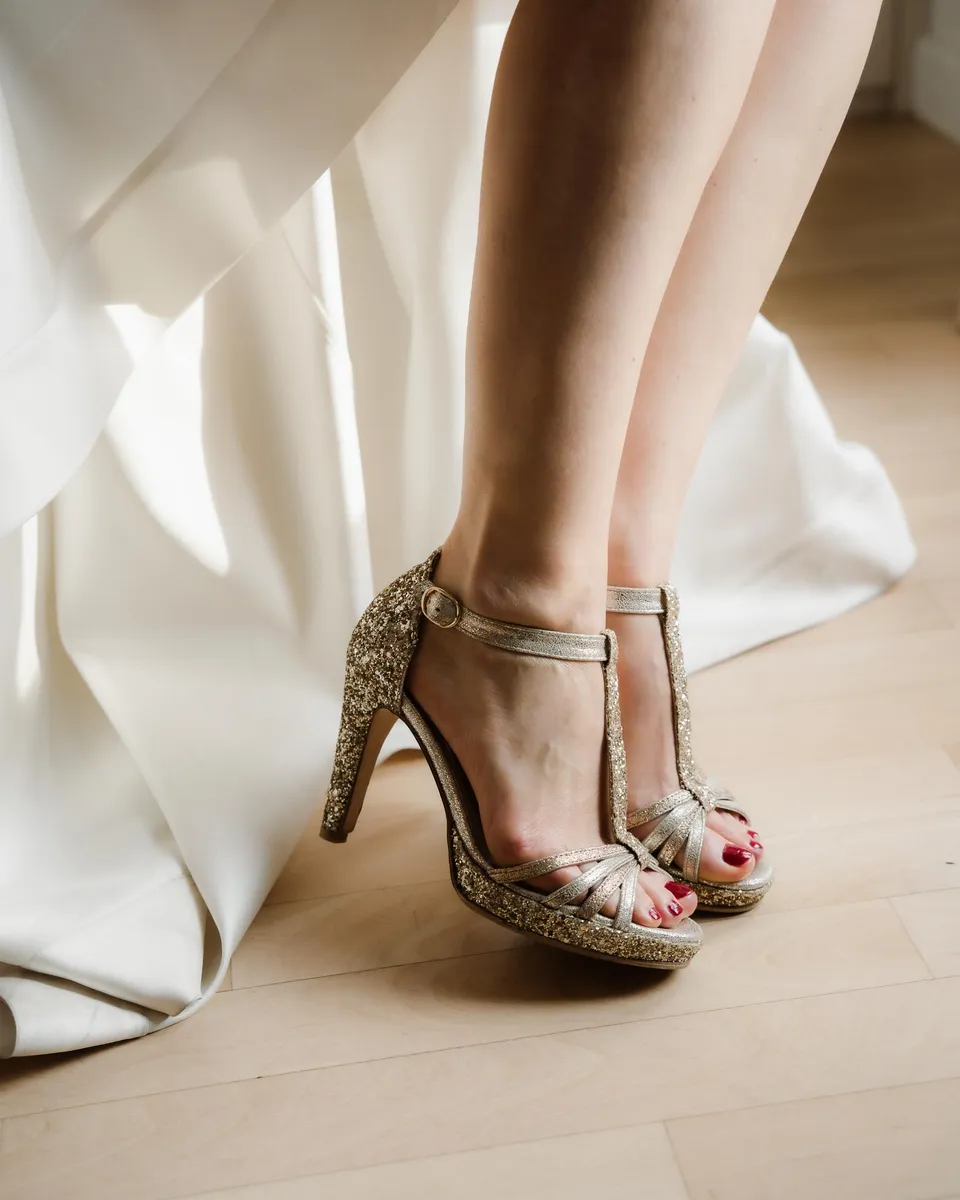 Dessine Moi Un Soulier Chloé plateforme sandale glitter champagne