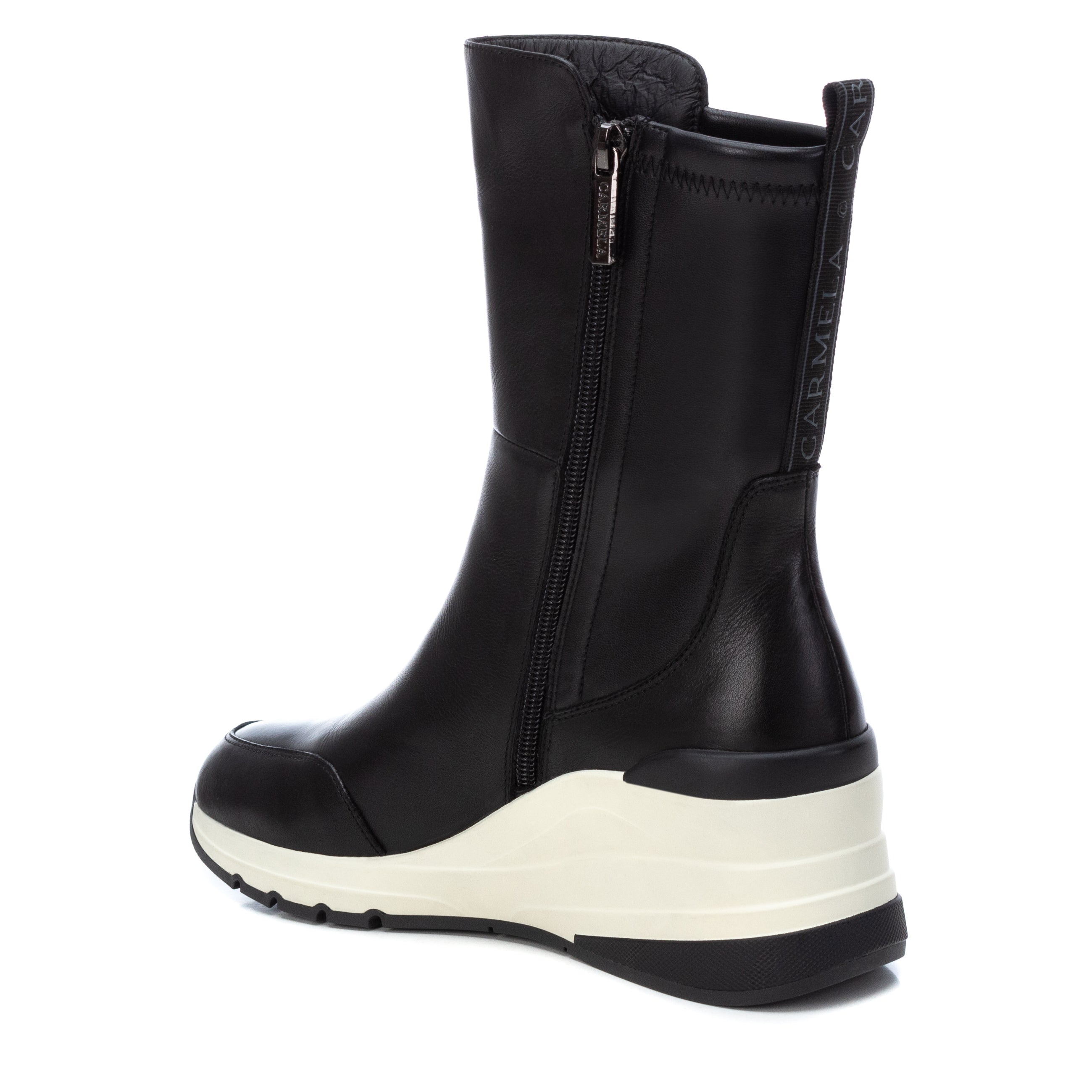 Carmela 16022601 bottines cuir noir compensées 6 cm