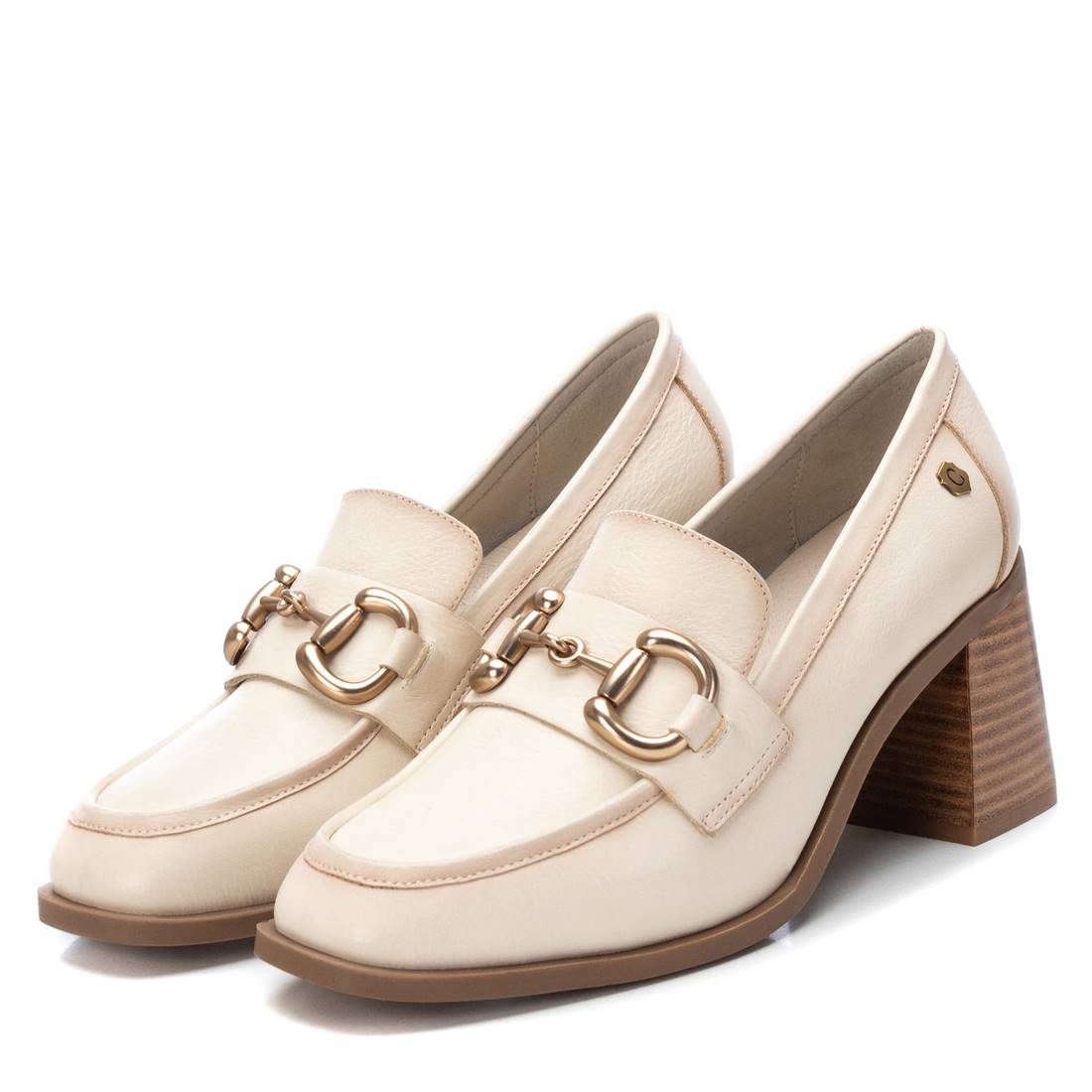 Carmela 16112703 mocassin femme blanc cuir talon 7 cm