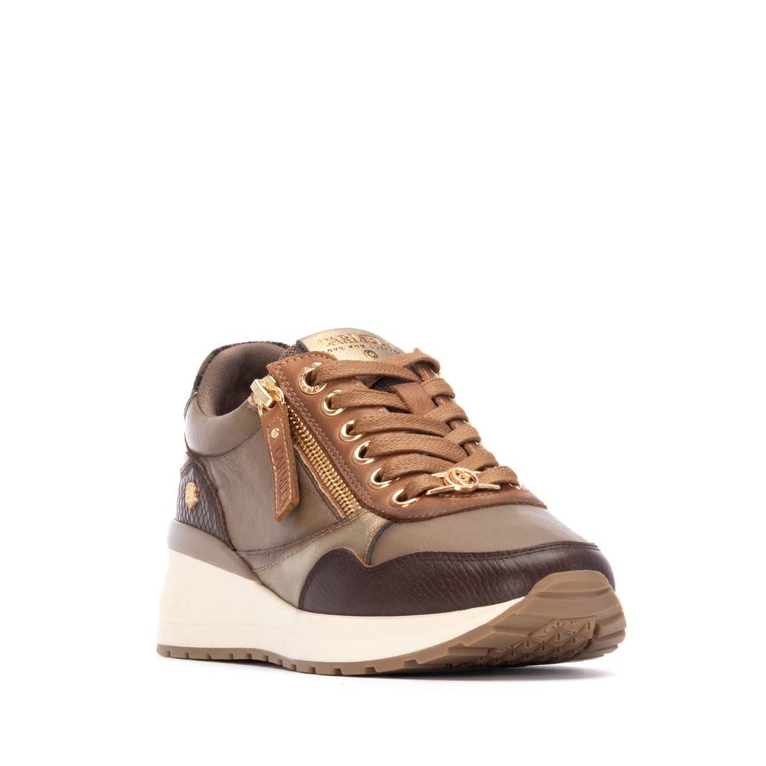 Carmela 16244208 basket cuir marron zip lacets