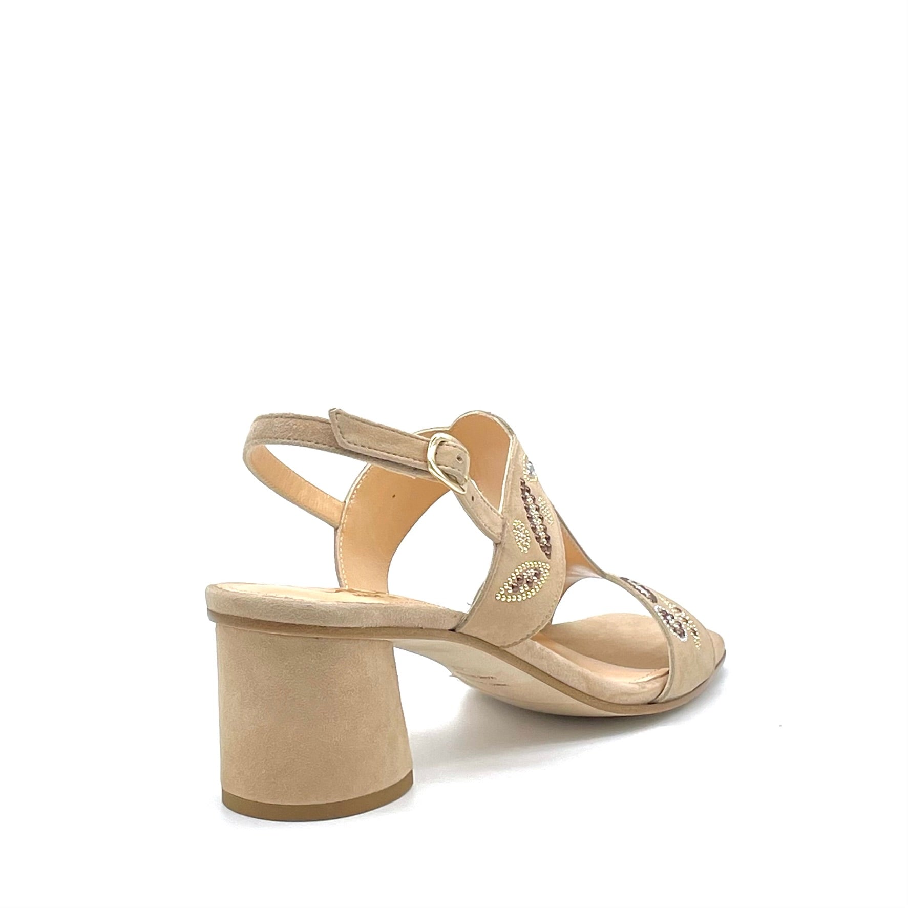 ELATA 15163-2 sandales daim sable strass talon 5,5 cm