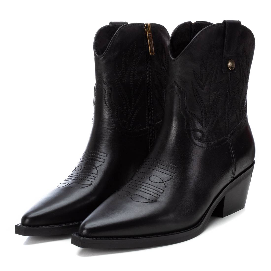 Carmela 16189001 bottines femme noir cuir talon 6 cm