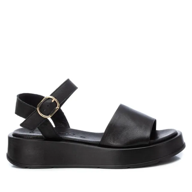 Carmela 16077507 sandale cuir noir plateforme 4 cm