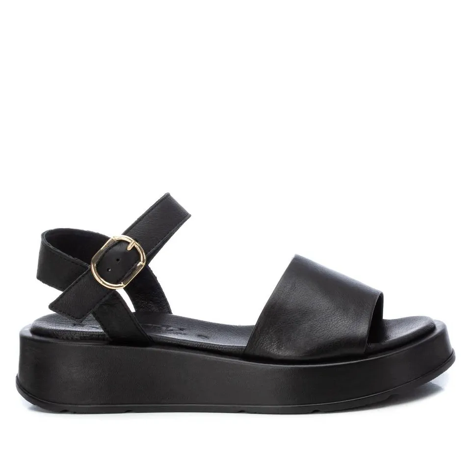 Carmela 16077507 sandale cuir noir plateforme 4 cm