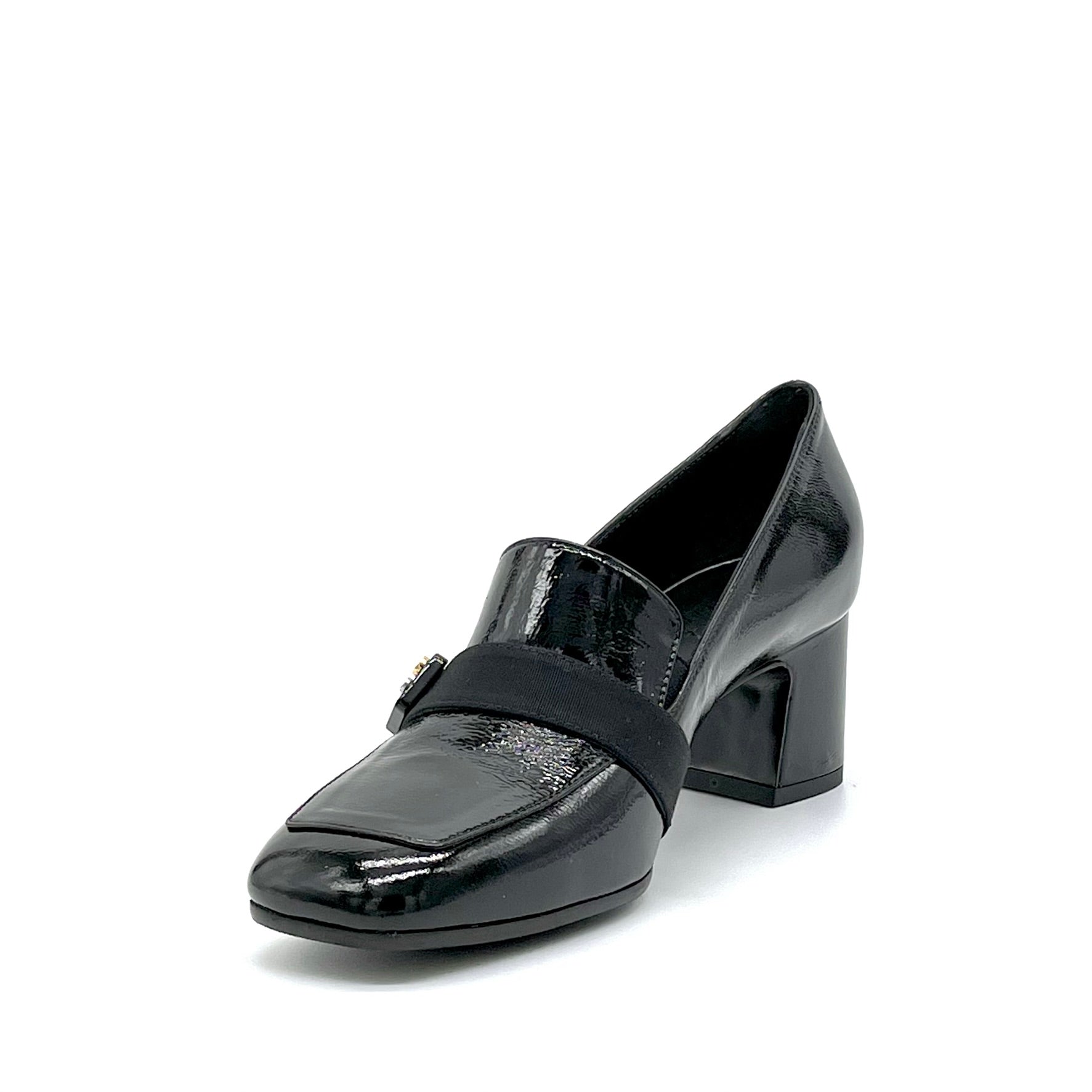 ELATA 52523 mocassins vernis noir gros grain 5,5 cm