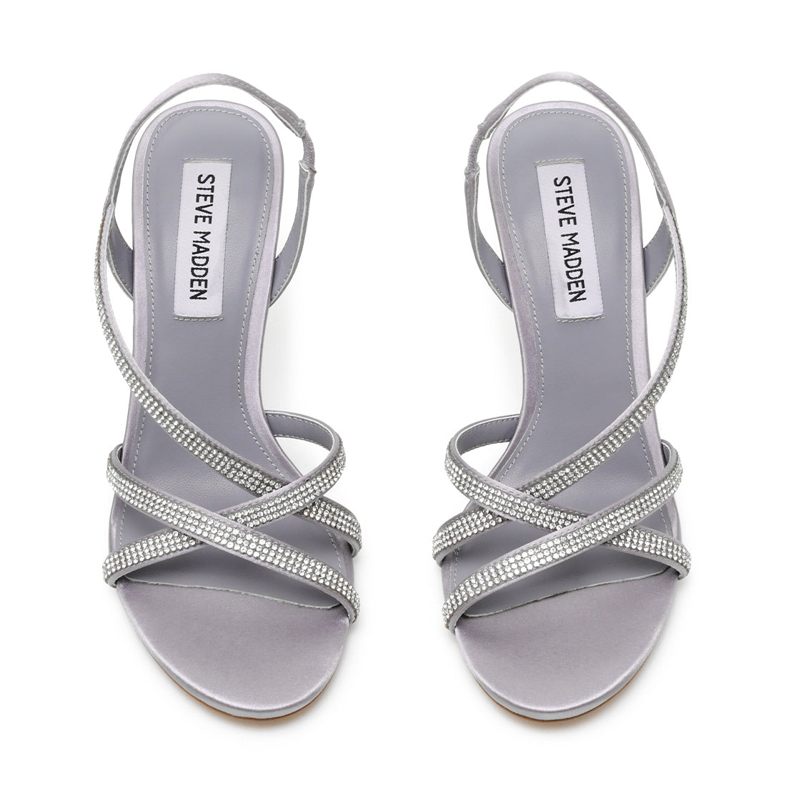 Steve Madden Nexus sandale satin argent talon 8 cm