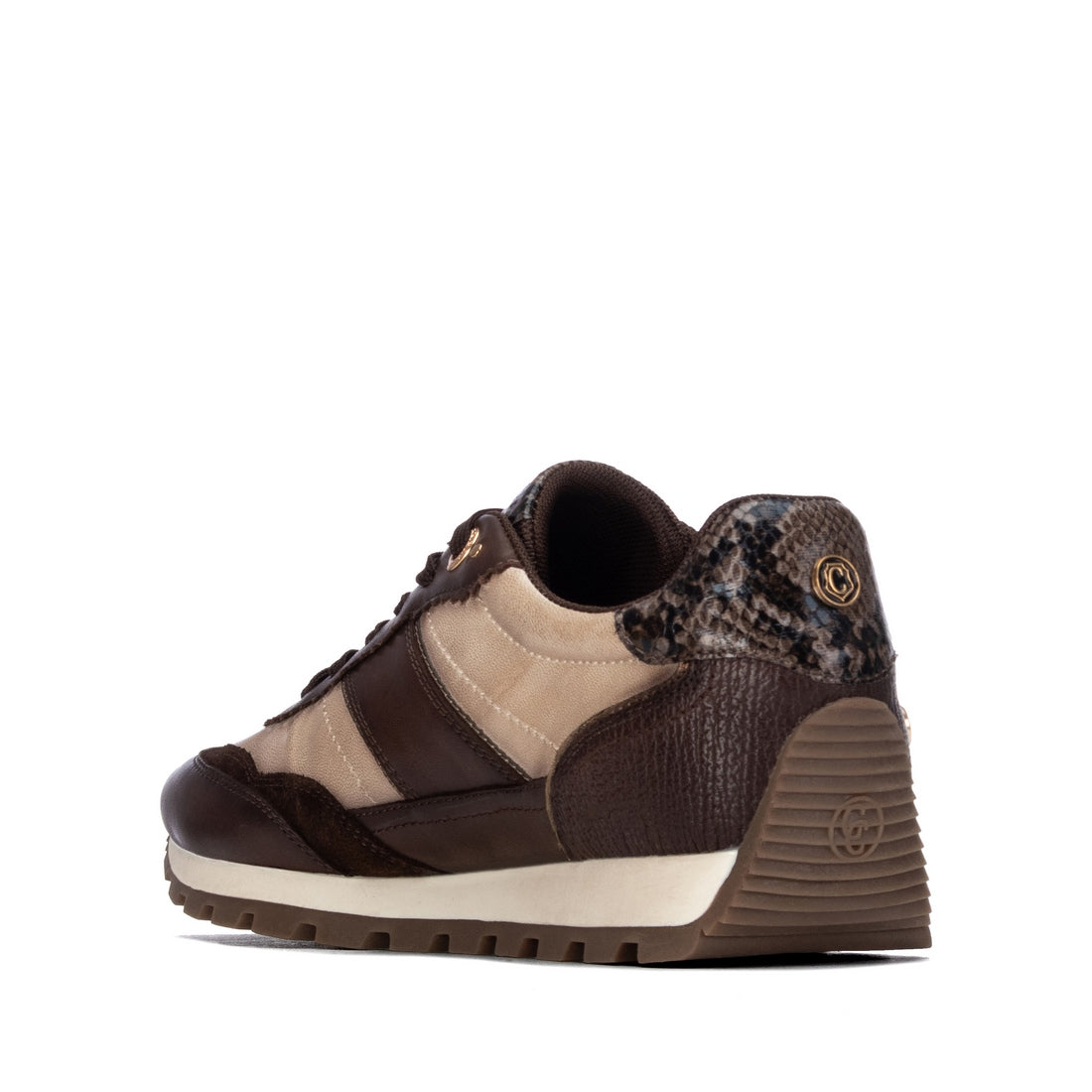 Carmela 16423804 baskets femme marron cuir semelle crantée