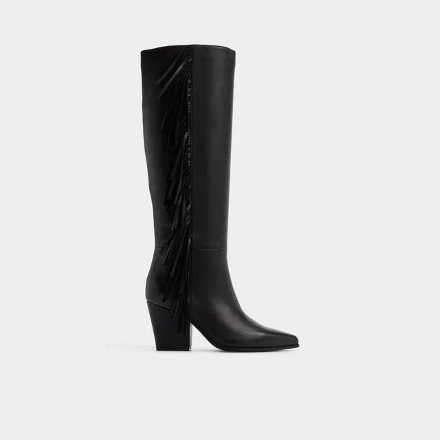 ALDO Kaelya bottes hautes noires franges talon bloc