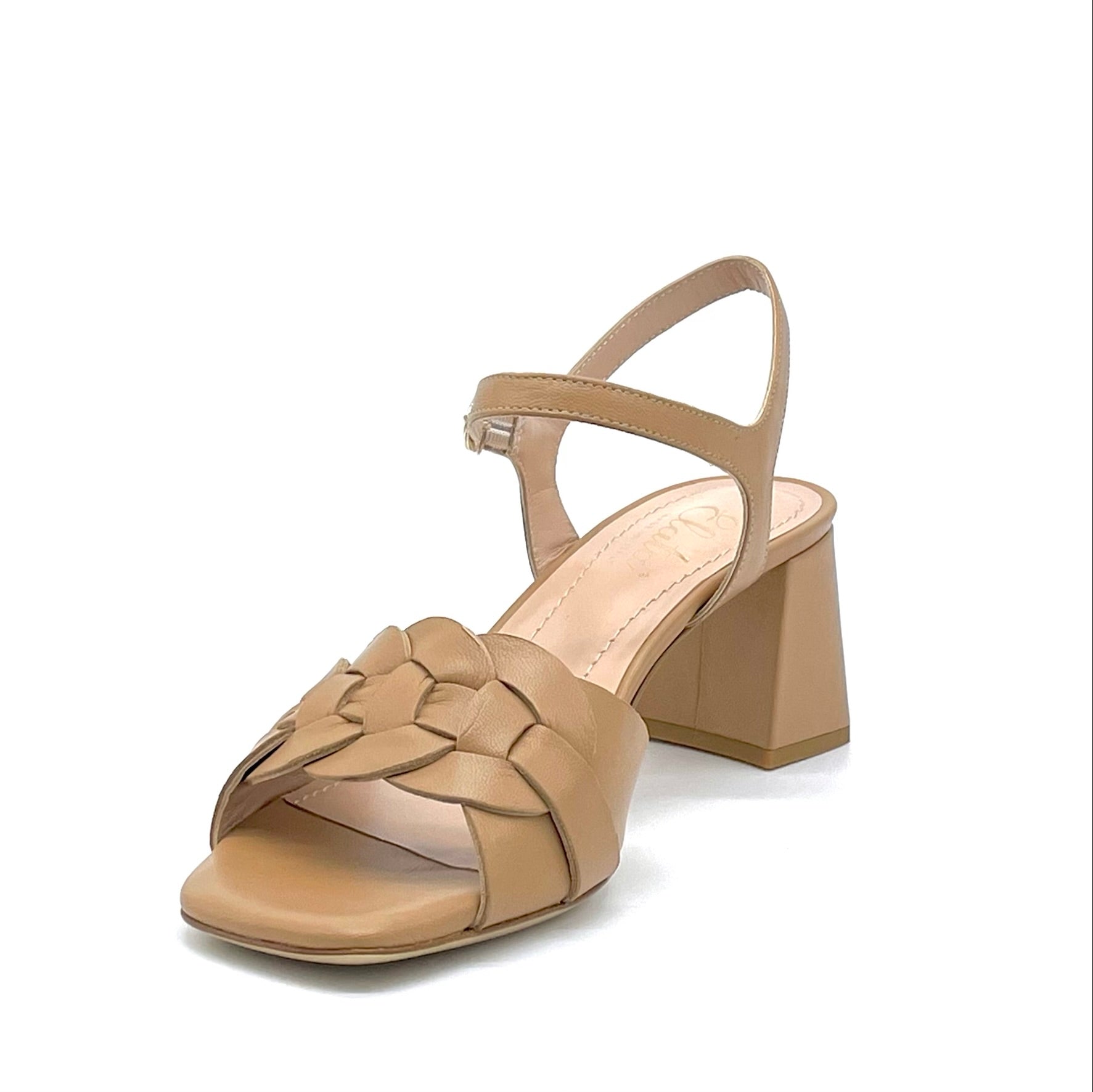 Elata 12124_1 sandales cuir camel tressé 5,5 cm