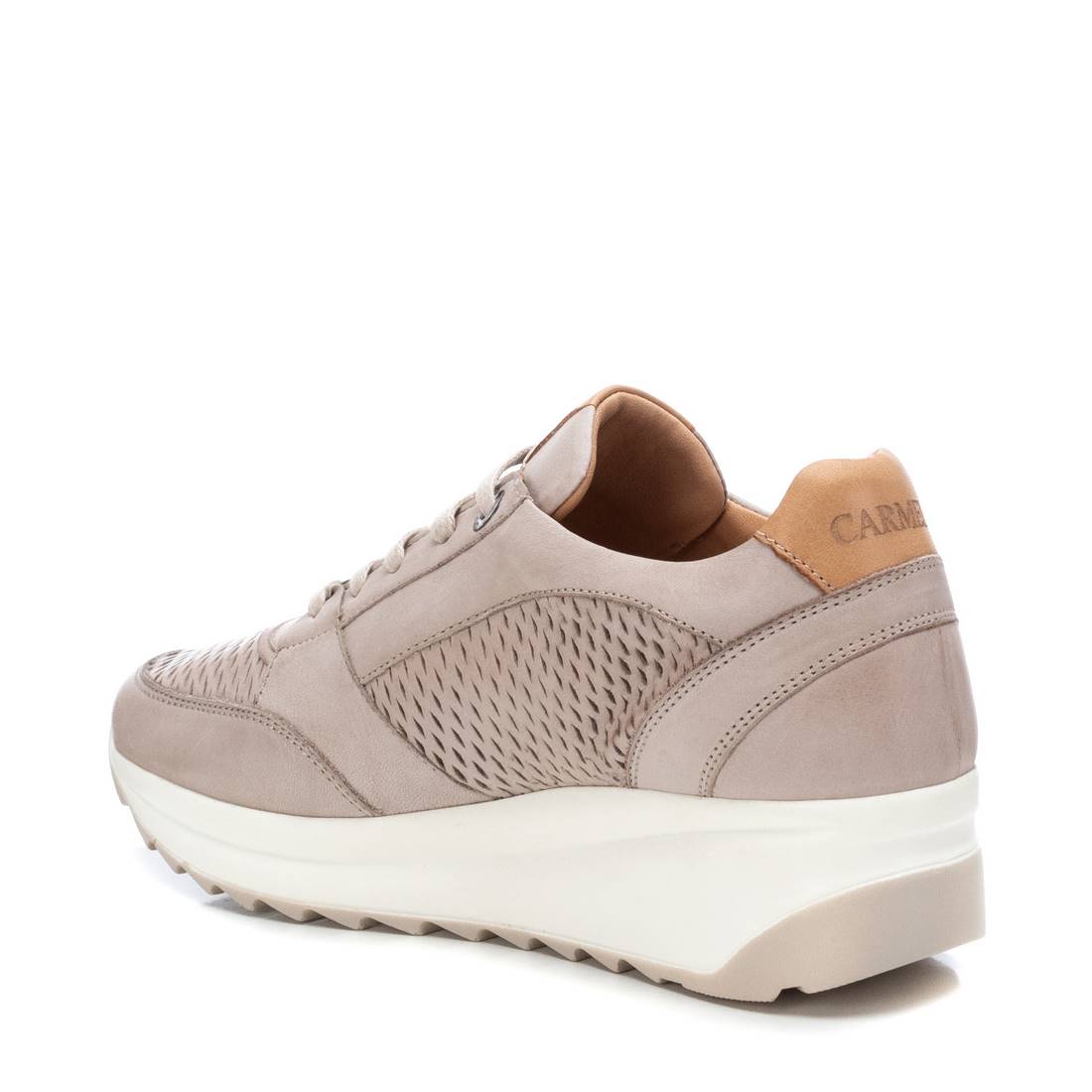 Carmela 16070902 basket cuir blanc zip compensée