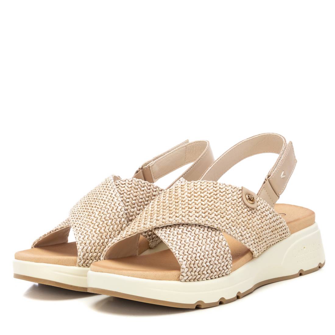 Carmela 16236302 sandale femme blanc rafia compensée