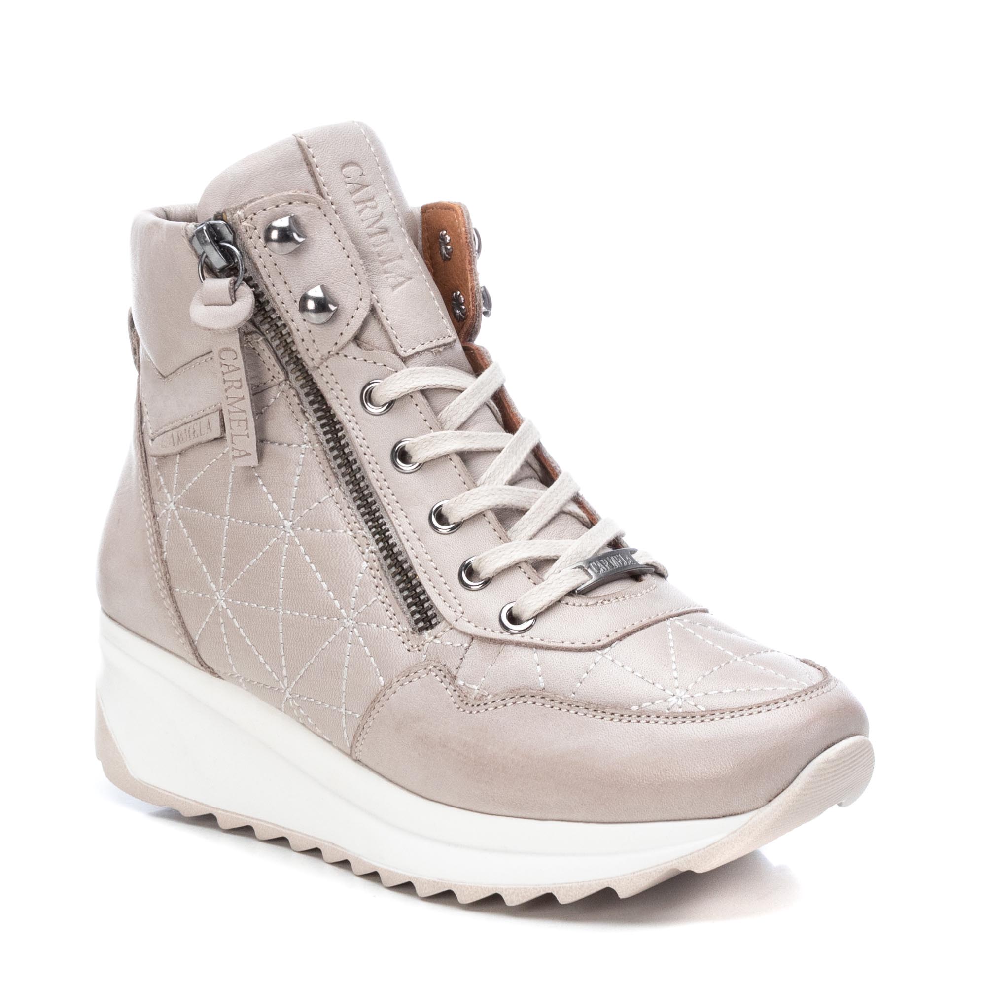 Carmela 16027902 basket montante cuir blanc talon 4 cm