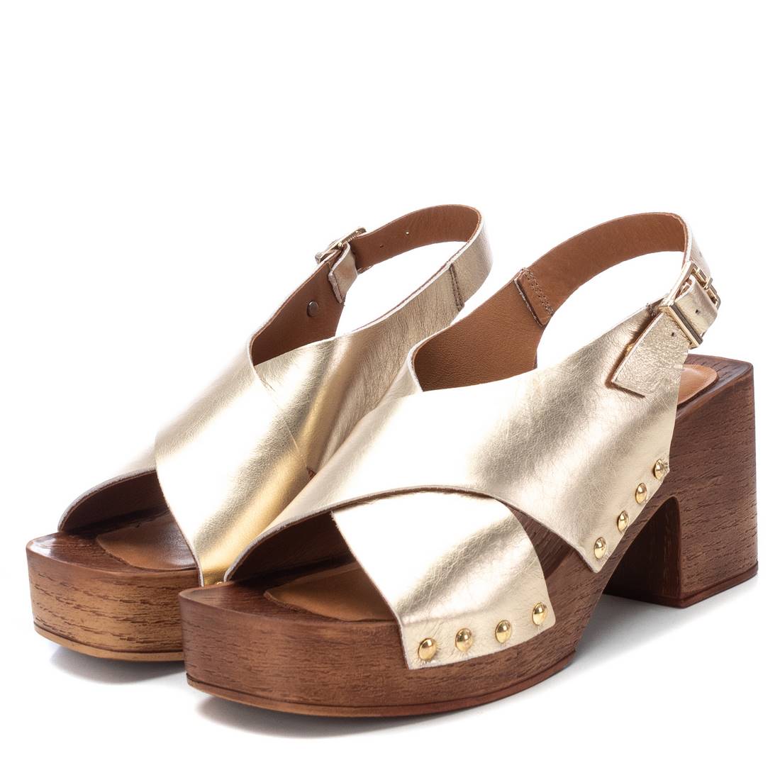Carmela 16078102 sandale femme cuir doré talon 7 cm