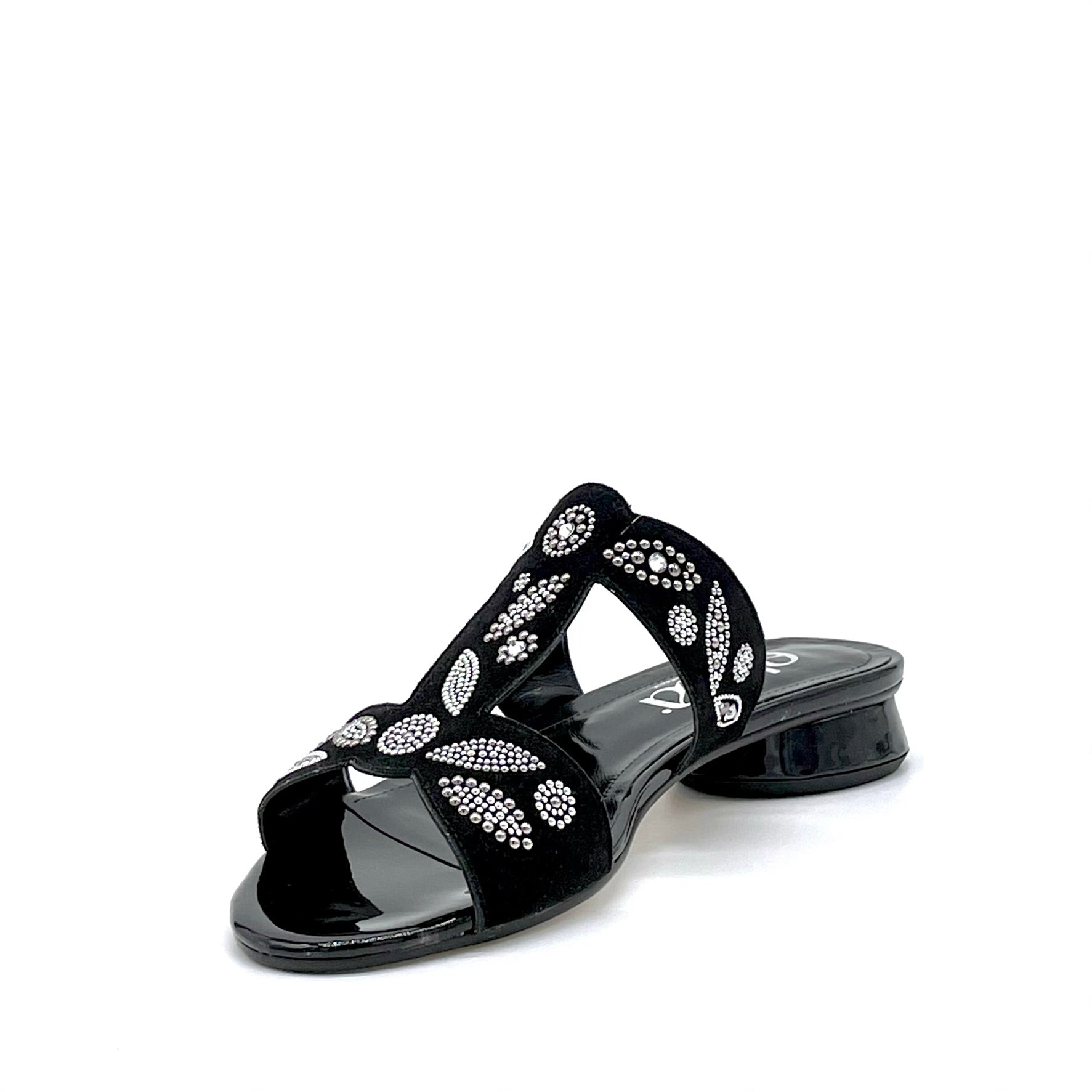 ELATA 15181-2 mules noir strass argent talon 1 cm