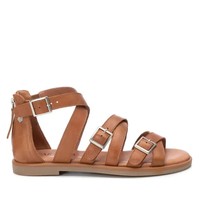 Carmela 16080902 sandale cuir marron plate
