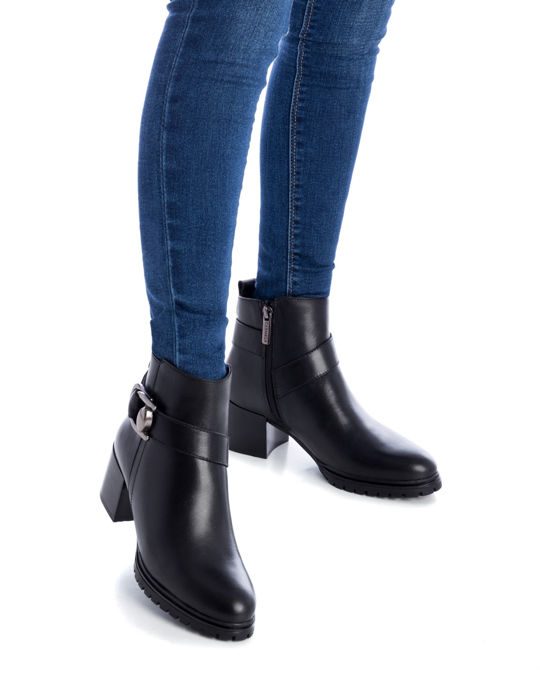 Carmela 16004501 bottines cuir noir talon 6 cm