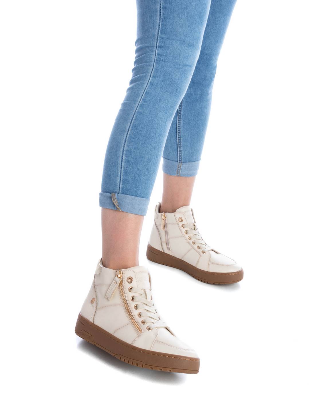Carmela 16107603 basket montante blanche cuir
