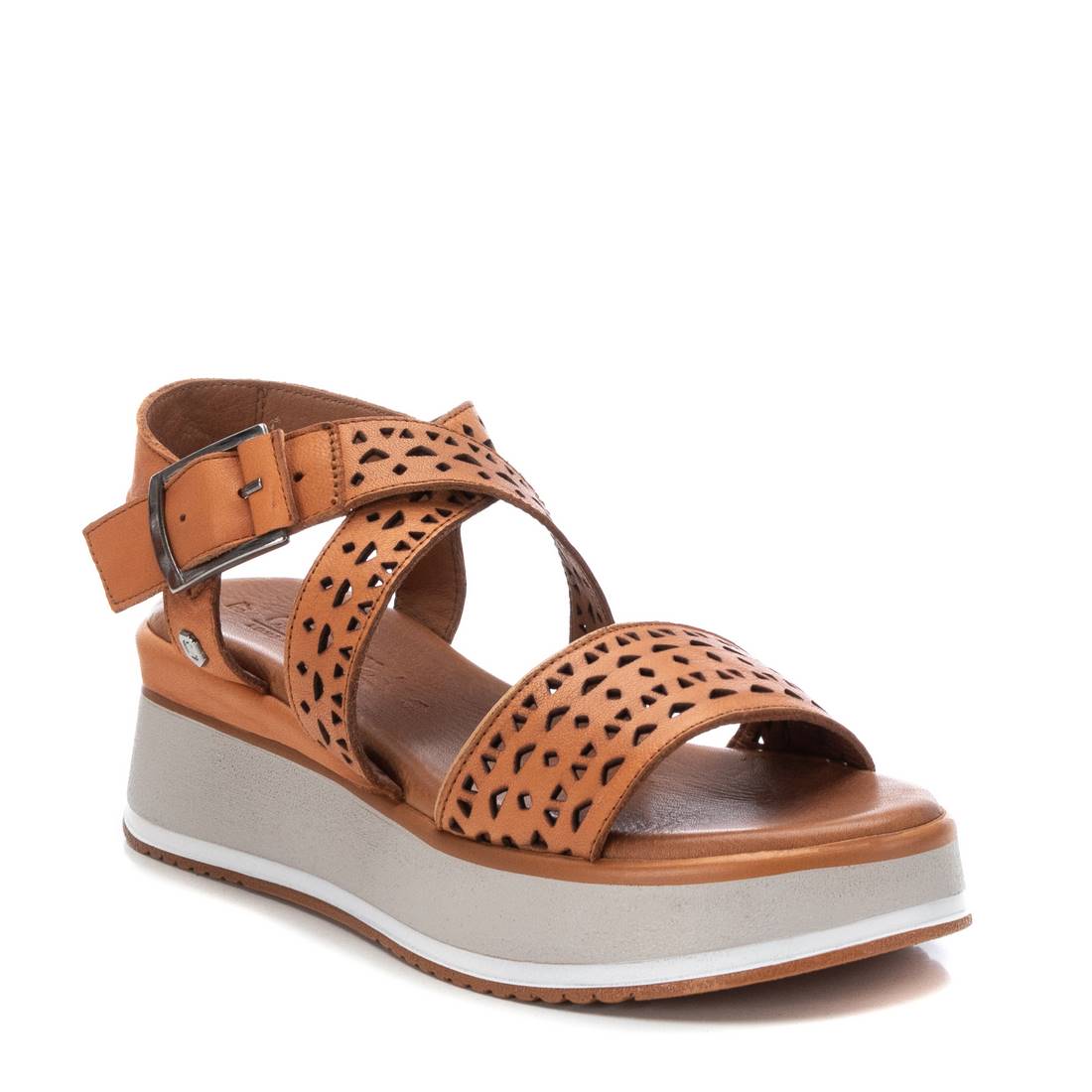 Carmela 16066201 sandale cuir marron compensée 6 cm