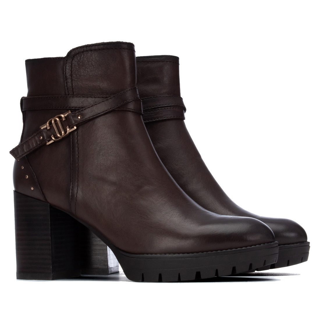 Carmela 16428003 bottine femme cuir marron talon moyen
